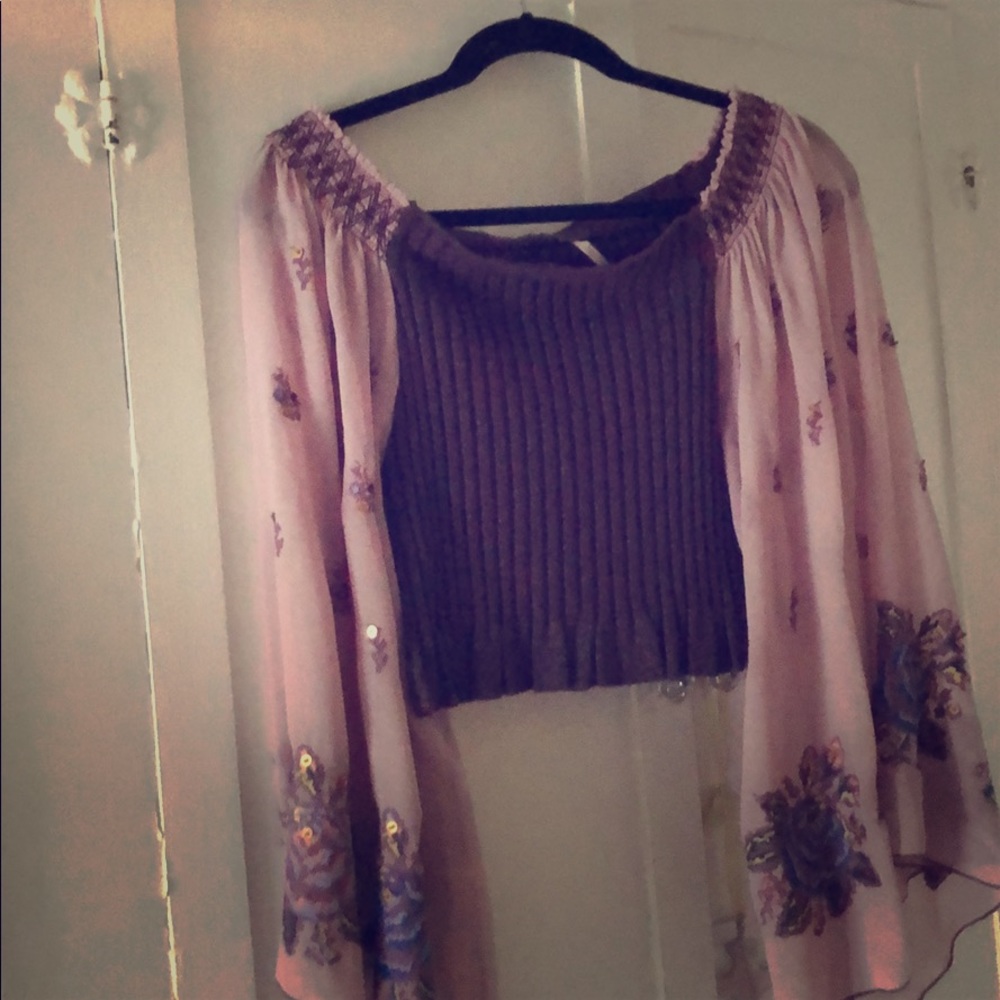 Free people purple crop top